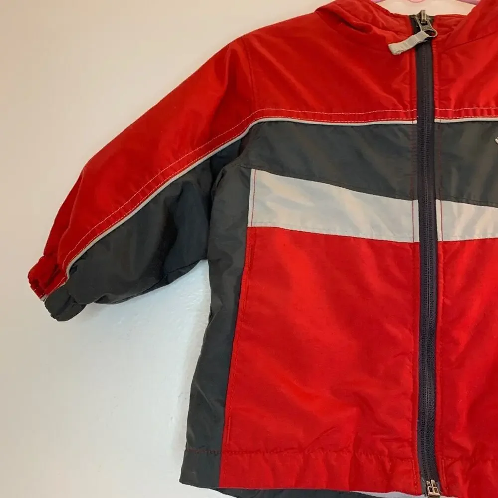 COLUMBIA Boy’s Red/Gray Fleece Lined Hooded Zip Up Jacket / Size: 18 Months